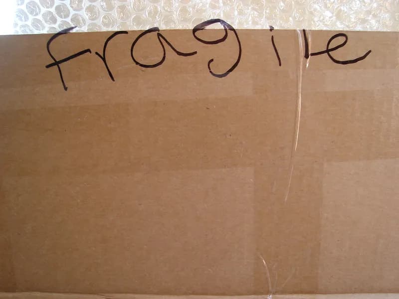 Well-packed parcel ready for courier collection