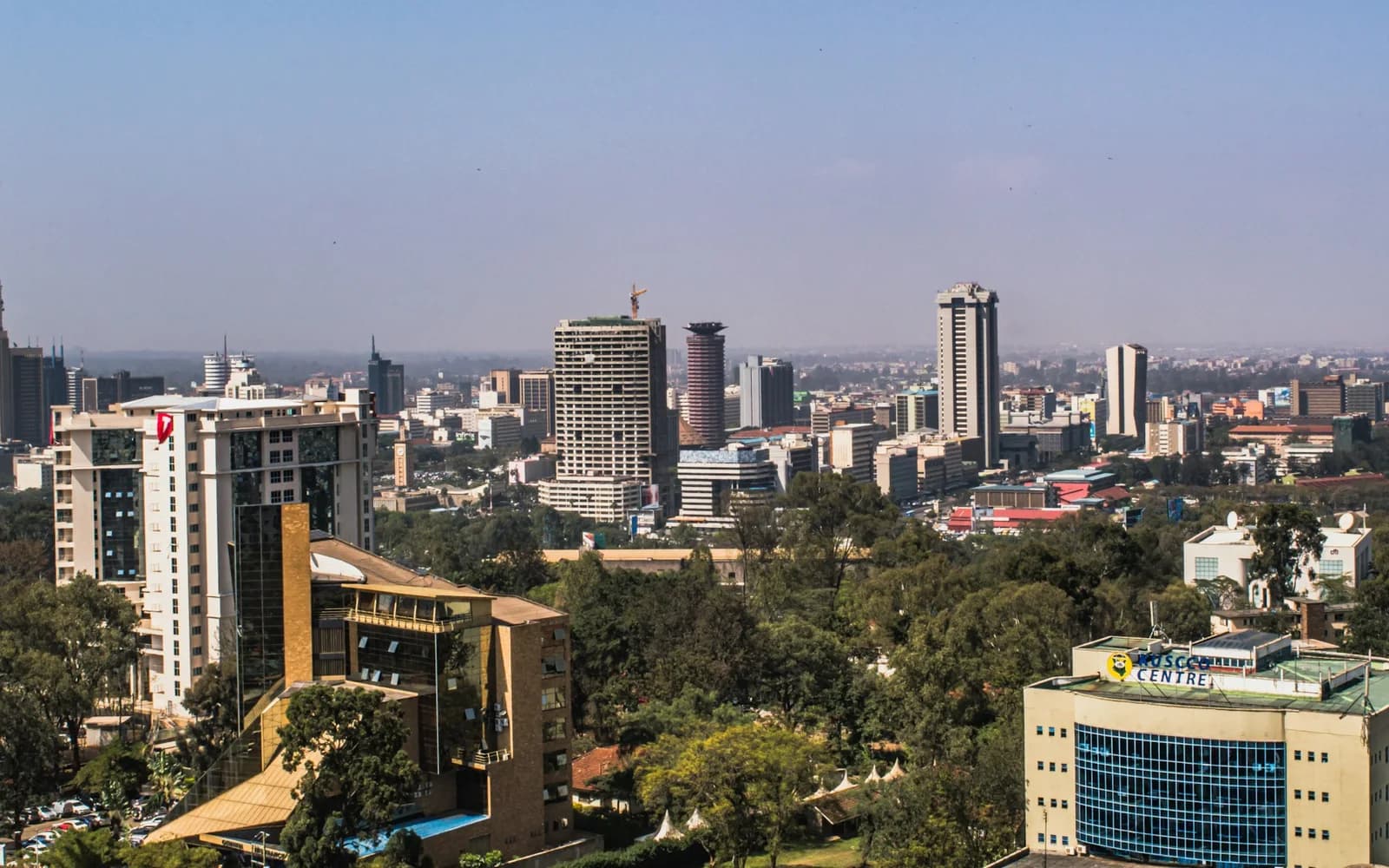 The Nairobi skyline on a clear day